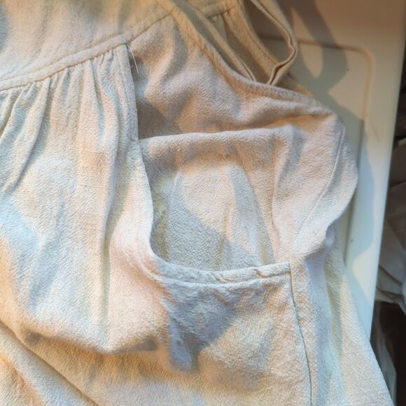 Kori Overalls Womens Small Wide Leg Pockets Tan Linen Blend Relaxed Boho - Picture 8 of 8